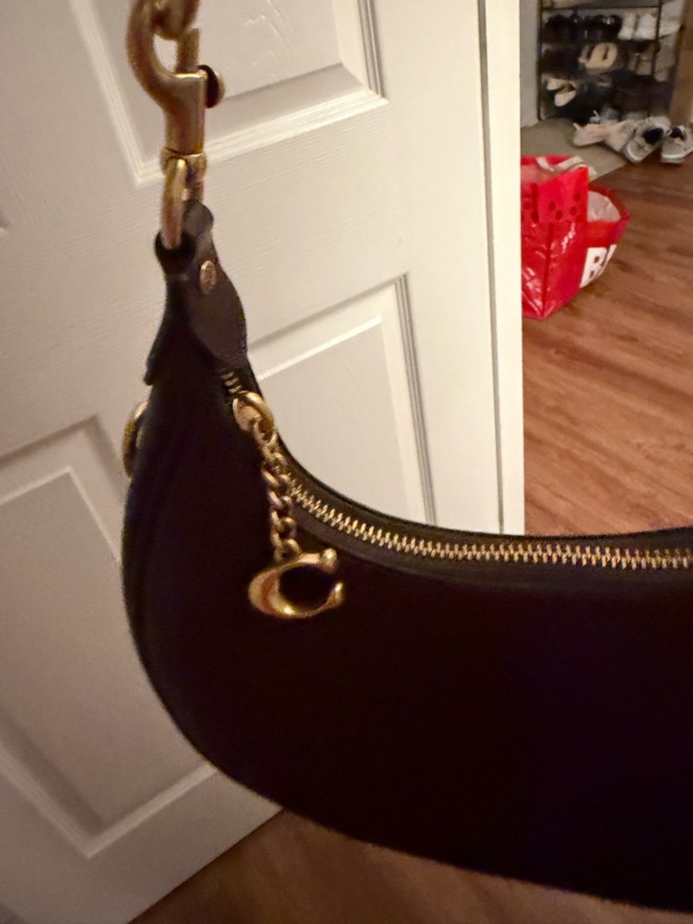 Coach Jonie 22 Bag in Black Currant Leather - Picture 3 of 6